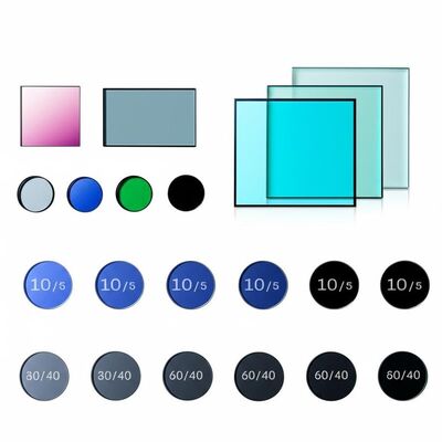 10/5 έως 60/40 Επιφανειακή ποιότητα οπτικό φίλτρο γυαλιού με διάμετρο 1,5 mm έως 300 mm και προσαρμοσμένη επικάλυψη